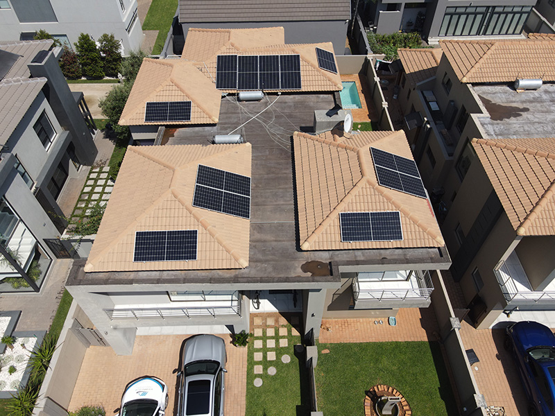 Solar panels installed on home roof